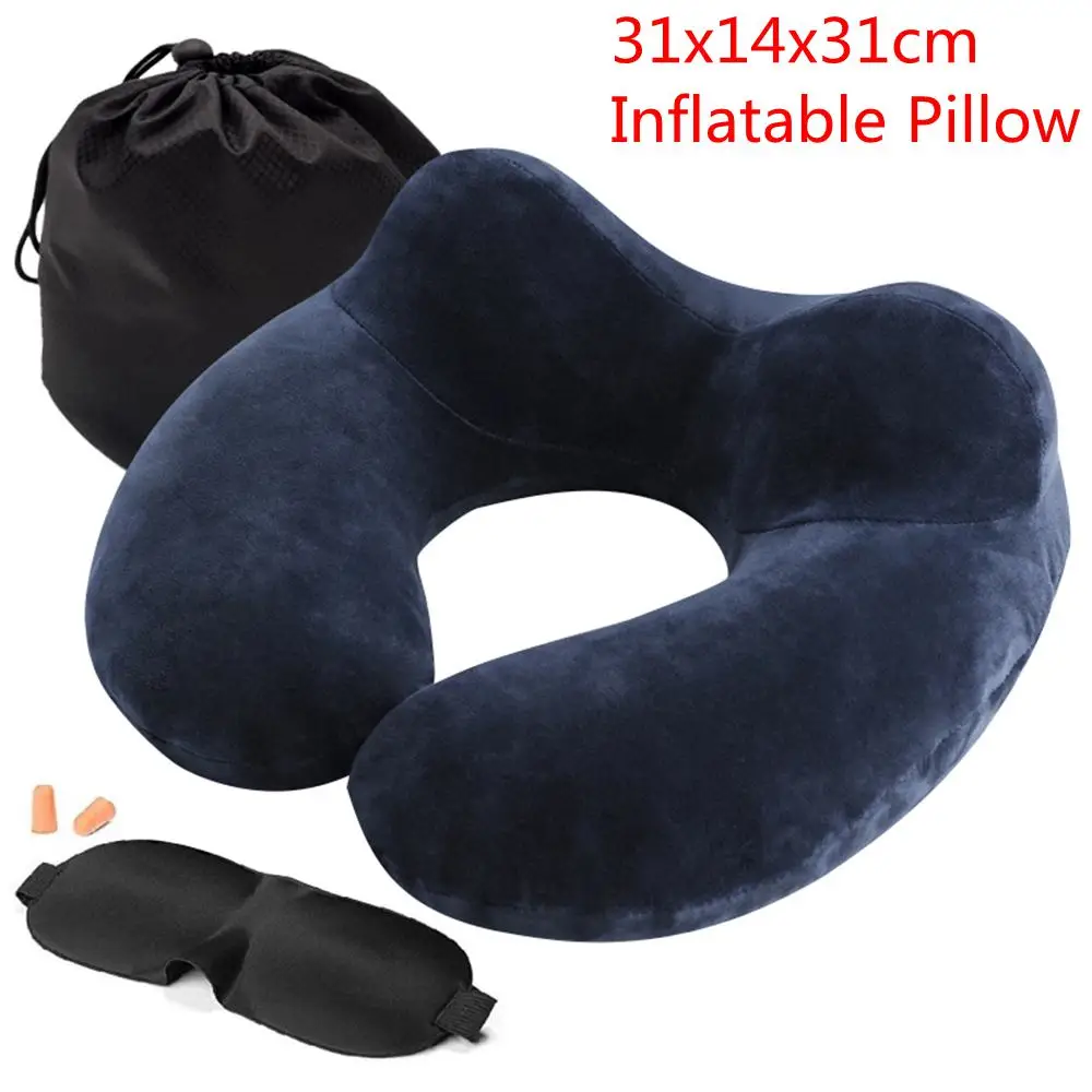 PVC-deep blue Подушка из пены с эффектом памяти, u-образные подушки для шеи, для самолета, поддержка шеи, аксессуары для путешествий, удобные подушки для сна, для дома, горячая распродажа - Цвет: PVC-deep blue