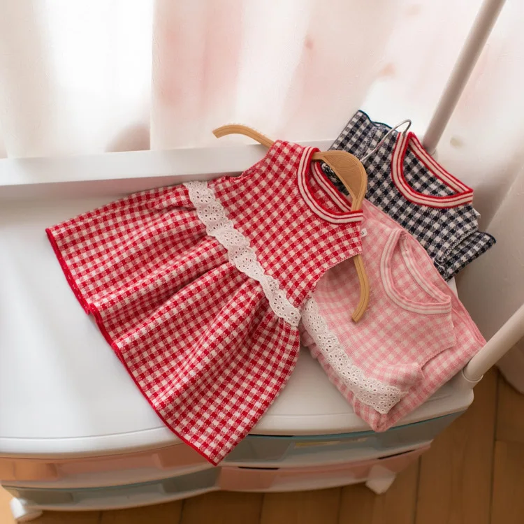 

Mmtkids 2019 Spring Childrenswear Kids' Sweater Girls Plaid Skirt-Lace Vest Skirt H474