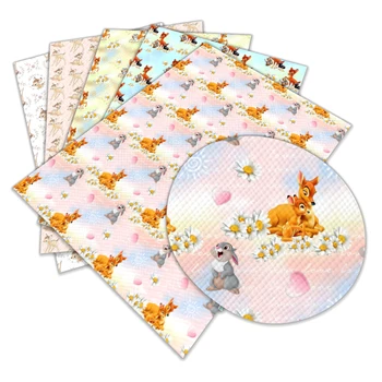 

Faux Suede PU Fabric 30 cm x 136 cm Deer Printed DIY Accessories Synthetic Leather L03