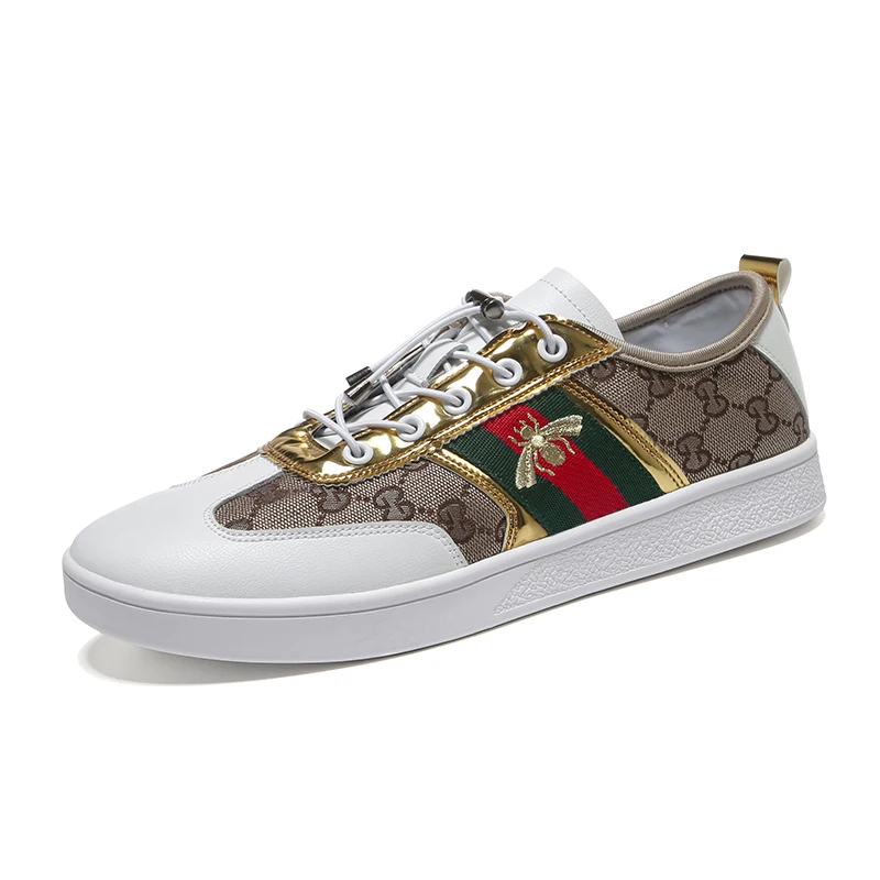 Buty/Модные женские кроссовки; коллекция года; женская повседневная обувь на платформе; обувь с пчелами; женские кроссовки; парусиновые кроссовки; basket femme; кроссовки wom - Цвет: Коричневый