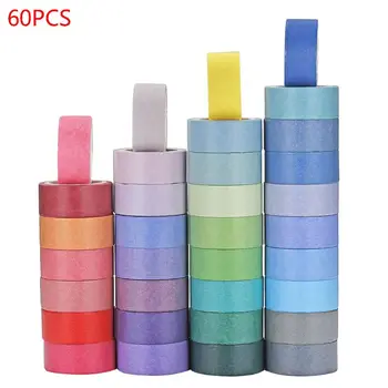 

60 Rolls Washi Masking Tapes | 15mm Wide Colorful Decorative Masking DIY Tapes