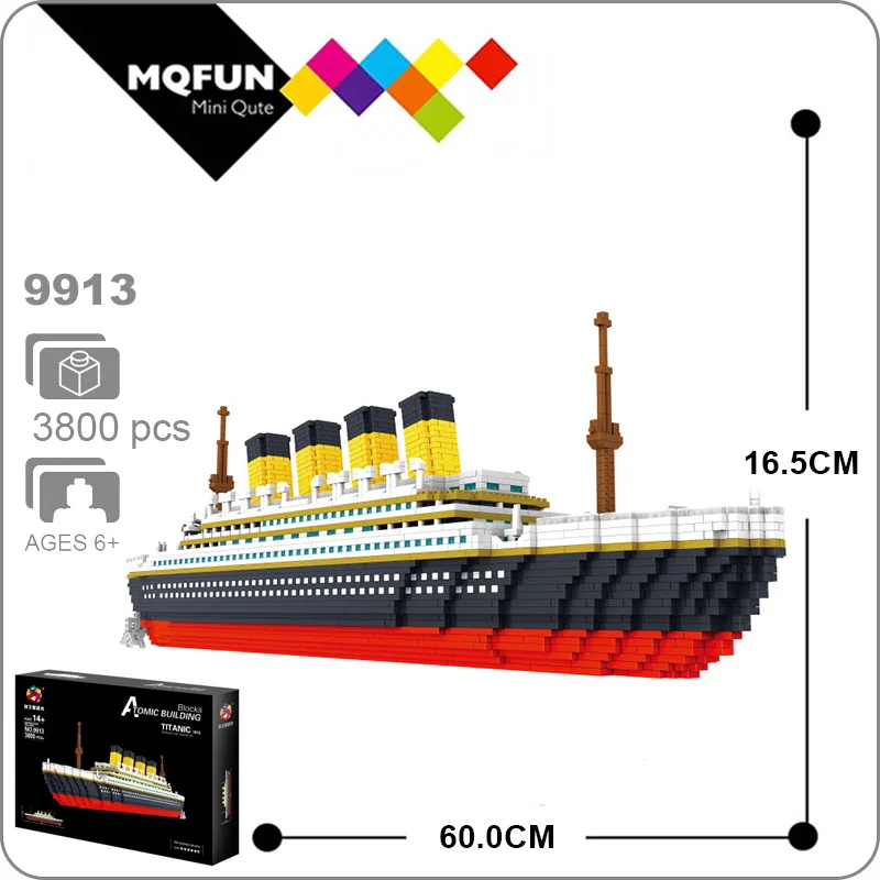 

PZX blocks Luxury Titanic Boat Building blocks Toys Action Figures Educational Bricks Ship Mode Juguetes Cute Girls Gifts toy