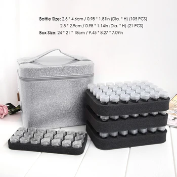

New 126 Bottles Diamond Storage Box Diamond Embroidery Rhinestones Painting Accessory Jewelry Beads Small Parts Hand Bag