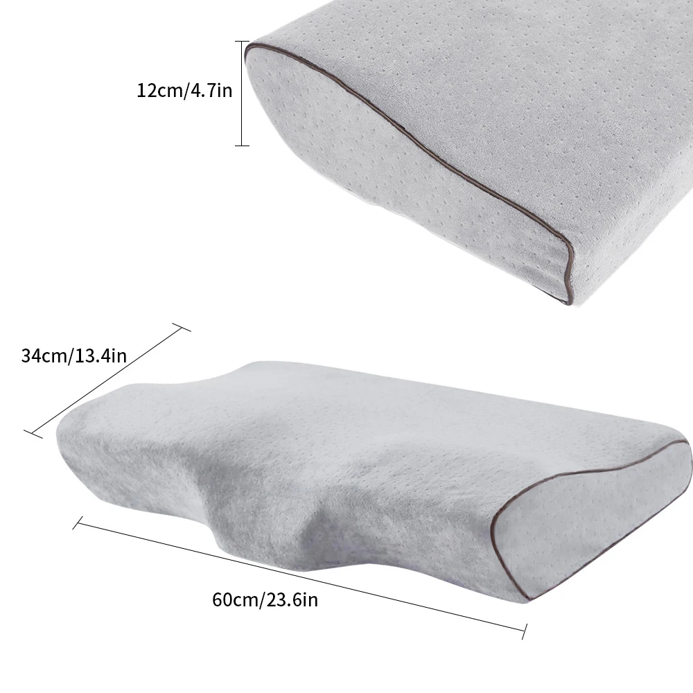 Подушка в форме бабочки из пены с эффектом памяти, подушка для постельных принадлежностей с эффектом памяти, медленный отскок, защита шеи, здоровье, Шейная шея, размер в 60*34 см