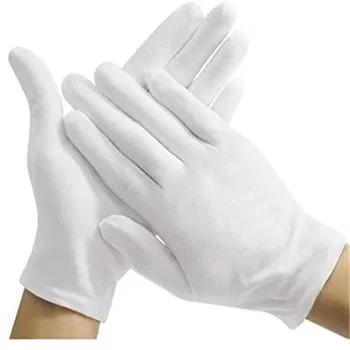 

6/12/24pairs Oversized Stretch Ultra-thin Glove White Cotton Sweat-proof Breathable Elastic Gloves Labor Protective Gloves