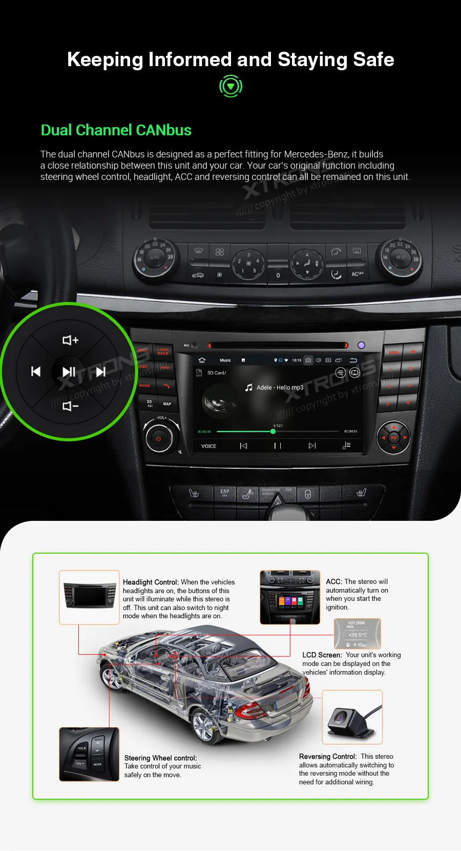 Flash Deal 7" Android 9.0 4G+64G Car DVD Multimedia GPS Radio for Mercedes-Benz CLS-Class W219 2005-2006 (CLS-350/CLS-500/CLS-55 AMG) 20