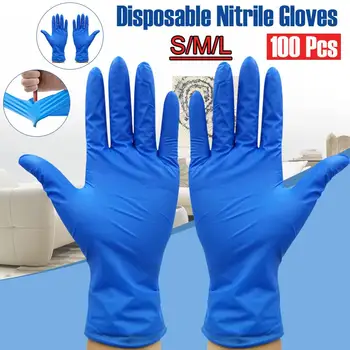 

100pcs Non-slip Disposable Nitrile Gloves Powder-free Exam Gloves Blue 40P