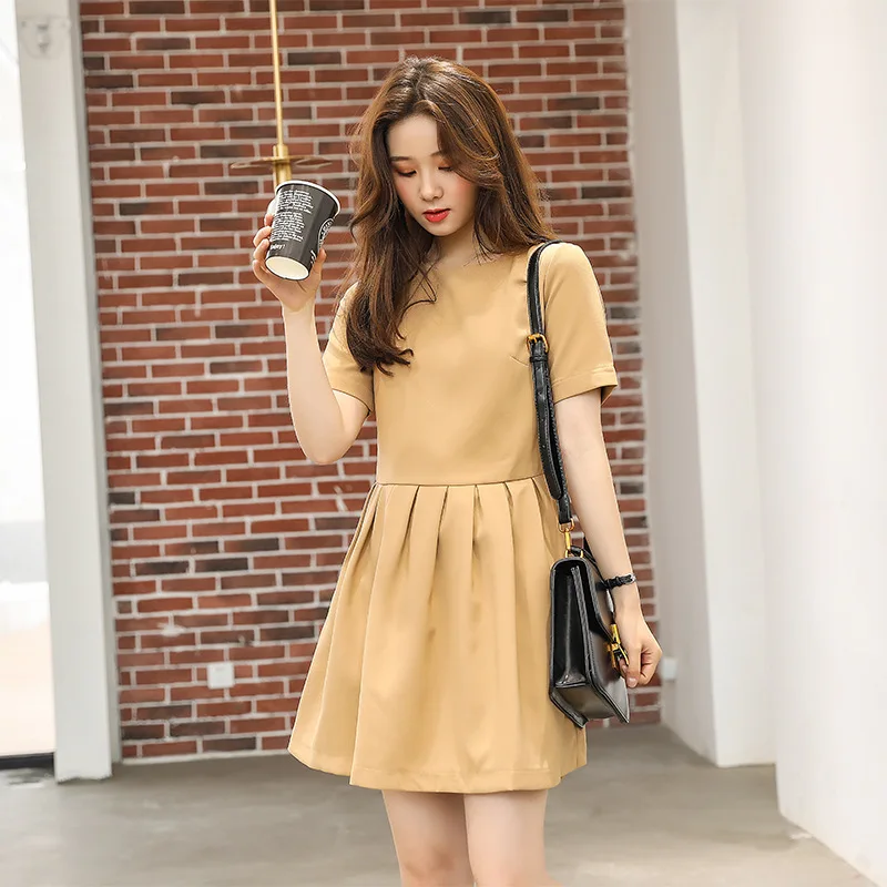 

2019 Summer New Style Korean-style Waist Hugging Explicit Thin Black Dress Hong Kong Flavor First Love GIRL'S Heart Mid-length D