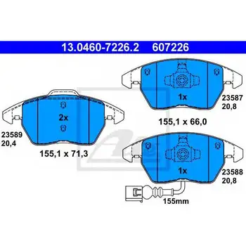 

Disc pads. Audi TT 1.8TFSi/1.9TDi 06 VW Golf V 1.4 V 03