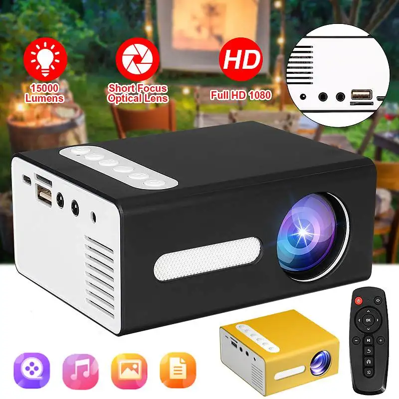 T300 Portable Mini Projector HD USB Audio Children Home Theater LED Multimedia Wired Projector Home Cinema Media Video Player