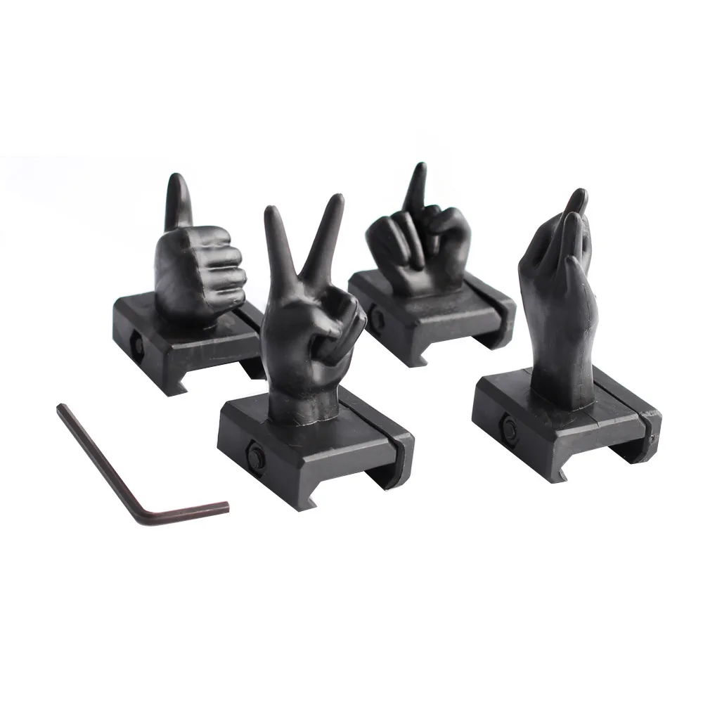 

Tactics M16 Personality Novelty Finger Thumb Sights Before and After Fit 20mm Rail Mount AR15 Scope Sights AR15 accessories