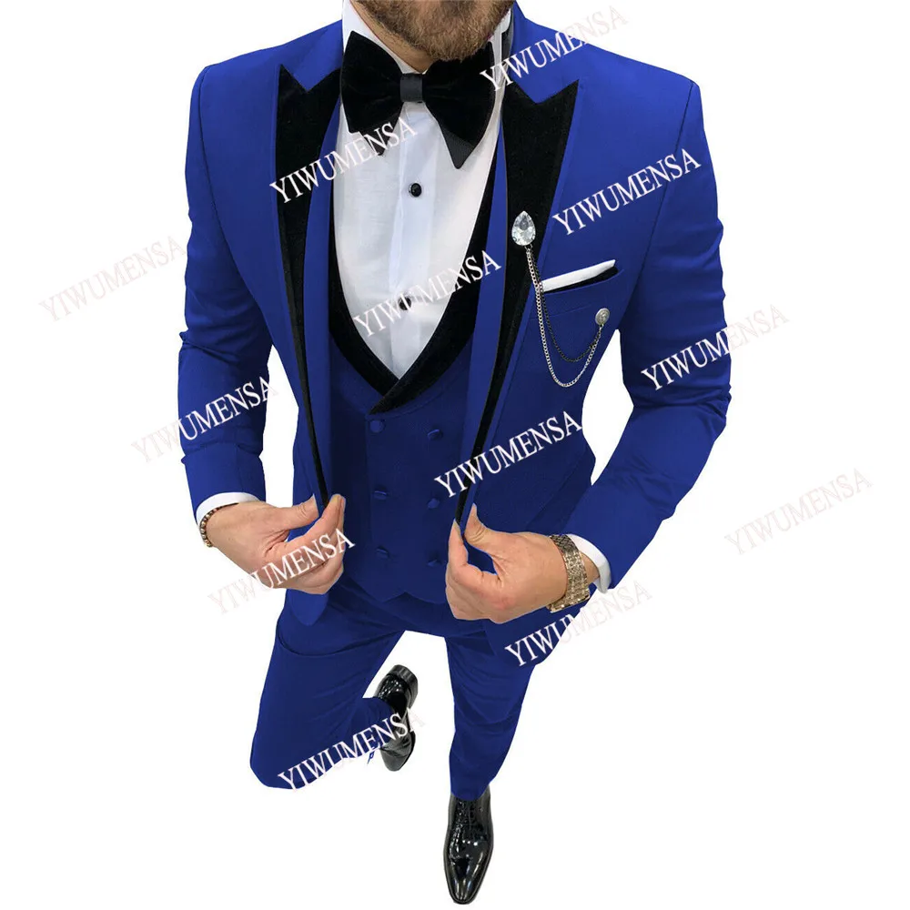 black blazer for men YIWUMENSA Formal Red With Black Peaked Lapel Blazers Slim Fit Wedding Suits For Groom Wear Costume Homme Mariage Dress Tuxedos men's blazers