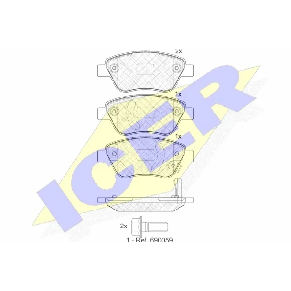 Колодки дисковые передние Opel Corsa 1.0-1.4/1.3CDTi 06 ICER 181