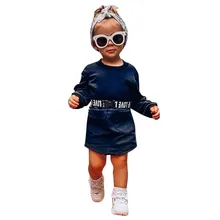 Платье с длинными рукавами для маленьких девочек; платье принцессы на день рождения с буквенным принтом и поясом; одежда с длинными рукавами; повседневные платья; Vestidos