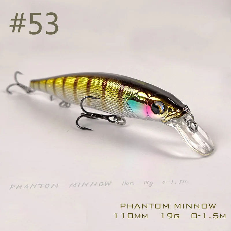 Новая приманка TH110 suspension Minnow 110 мм 19 г Джеркбейт качающийся, искусственный рыболовный Приманка для морской окуня форели окуня Щука приманка для рыбы суспендер воблер - Цвет: Color 53