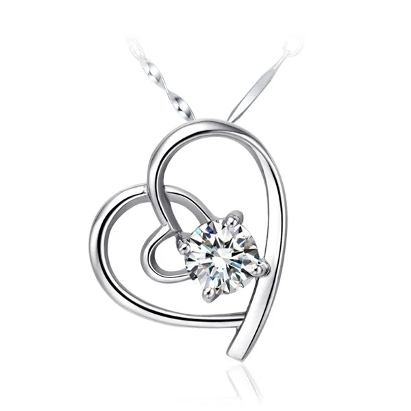 Покрытый 18K комплект Platinum Heart набор с инкрустацией стразами 925 пробы набор сделан медный Белый позолоченный набор