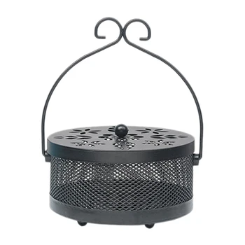 

Creative Mosquito Coil Stand Mosquito Coil Box with Lid Fireproof Home Indoor Sandalwood Stove