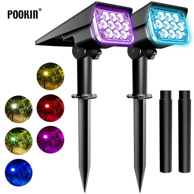 1/2/2004 Db Led Napenergia Táj Reflektorfény Vízálló Napenergiával Működő Fali Fény Vezeték Nélküli Kültéri Gyepfény Az Udvar Kertjéhez