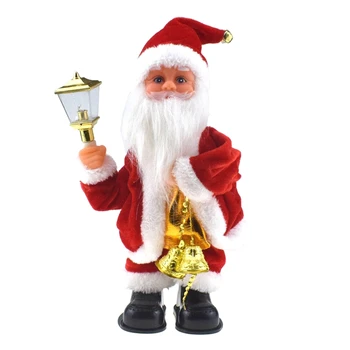 

Christmas Santa Claus Shaking Butt Electronic Toy Music Light Doll Xmas Decor Ornament
