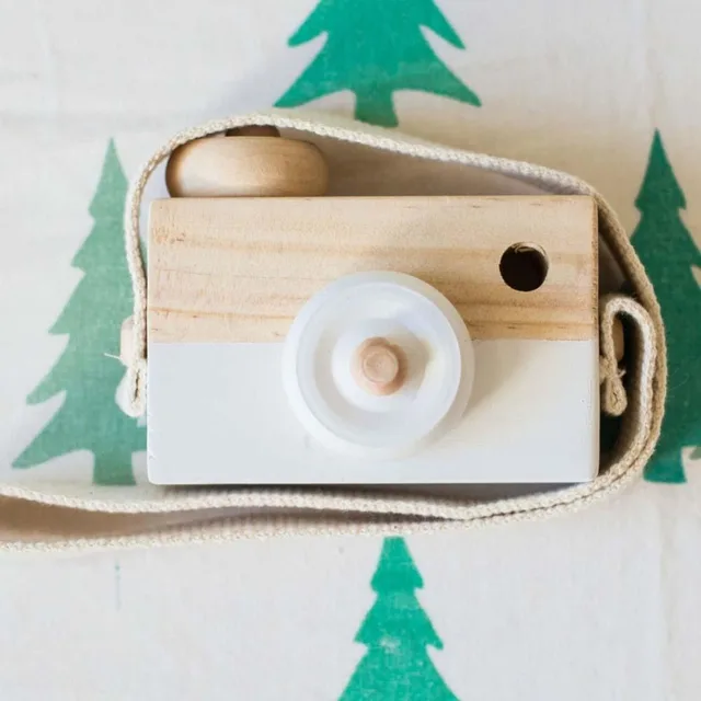 Cute Hanging Wooden Baby Toys Fashion Camera Pendant Montessori Toys For Children Wooden DIY Presents Nursing Gift Baby Block 2