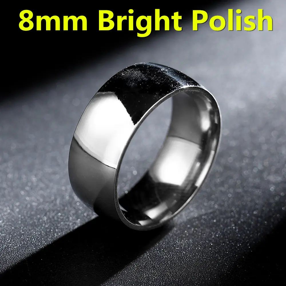 8mm Silver 8 мм синее титановое стальное кольцо для мужчин и женщин - Цвет основного камня: 8mm Silver