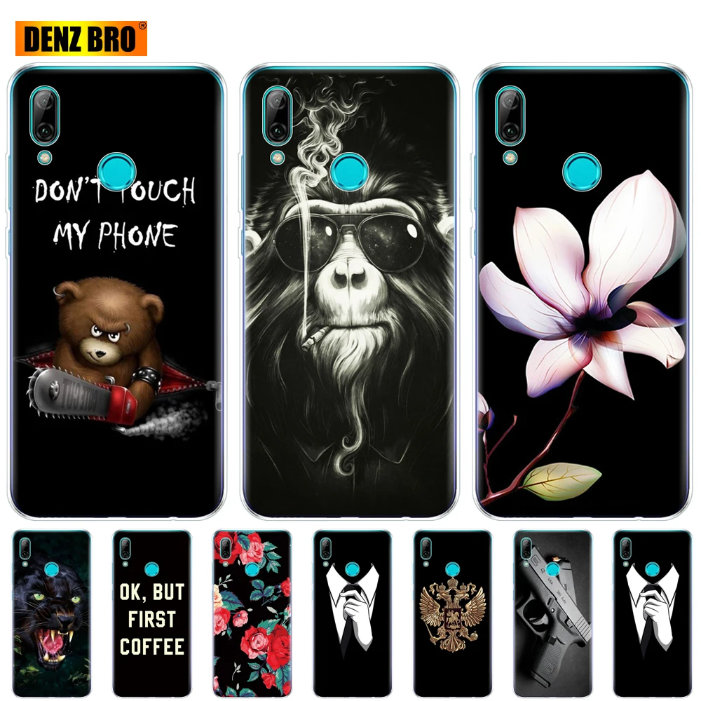 Для Huawei P Smart 2019 силиконовая Мягкая задняя крышка из ТПУ для Funda чехол-бампер