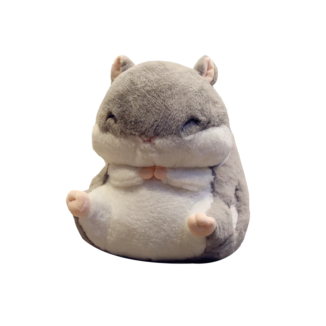 1gray b(No blanket) Милый плюшевый хомяк и одеяло, игрушка 3 в 1, ручная грелка хомяка с одеялом, игрушка, подушка хомяка, детские игрушки, подарок на день рождения для ребенка - Цвет: 1gray b(No blanket)
