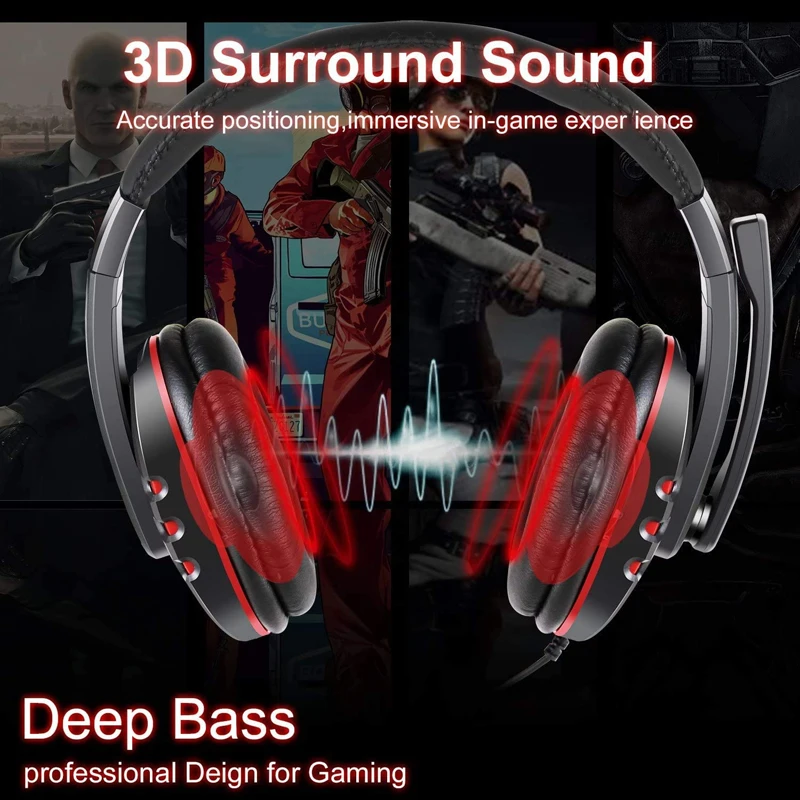 PS4 Headset Gaming Headset for 3 5mm Wired Over Head Stereo Gaming Headset Headphone with Mic Microphone PS4 PC Tablet Laptop