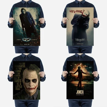 

Hollywood Classic Movie The Dark Knight/Joker Character Retro Poster Thriller Horror Spoof Home Bar Decor Painting Wall Sticker