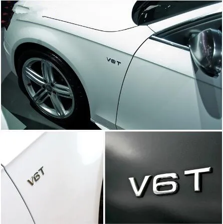 Блестящие черные буквы V6T V8T V10 W12 брызговик Эмблема для Audi A4 A6 A7 A8 S3 S4 R8 RSQ5 Q5