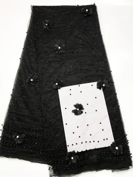 

African French Soft Lace Fabric 3d Flowers Embroidery Tulle Peach Lace 5 Yards Party Net Lace Fabric 7 Color Available ALC-YB1