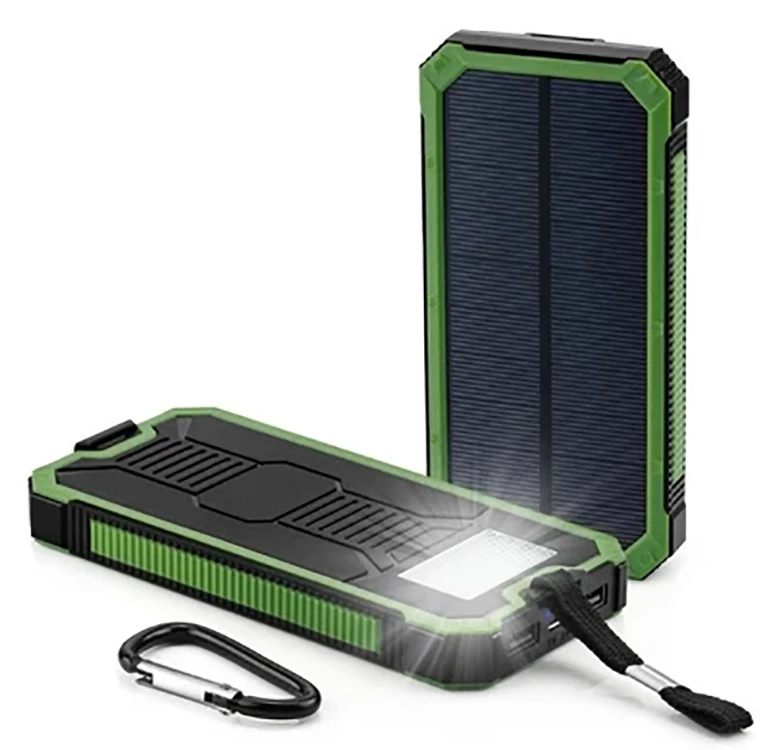 Green 30000mAh Solor Power Bank 30000mAh Powerbank External Battery Portable Fast Charger for All Smartphone with Solar Panel charger bank - Цвет: Green 30000mAh