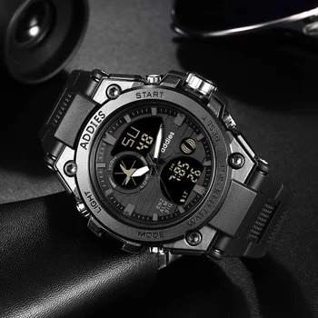 

ADDIES top luxury brand G style men's military sports watch LED digital watch waterproof men's quartz watch Relogio Masculino