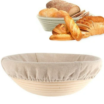 

Round Bread Fermentation Rattan Basket Storage Container Wicker Basket Supplies Proofing Country Bread Dough Baskets