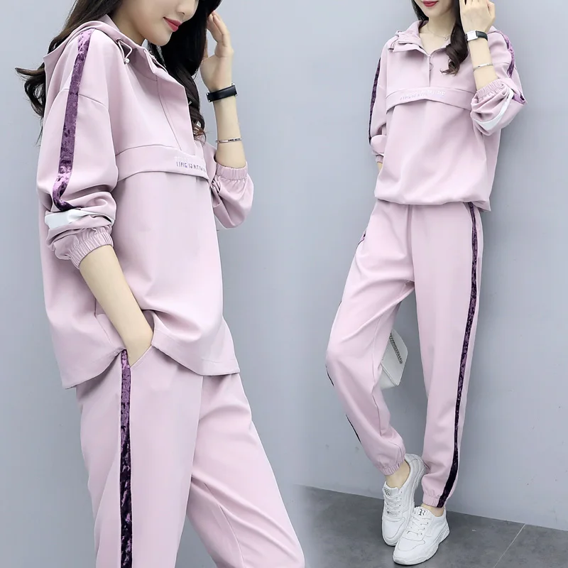 

Casual Tracksuit For Women Two Piece Set Fashion Large Size Two Piece Set Ensemble Femme Survetement Year-old Female Costume