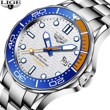 

Relogio Masculino 2021 LIGE Luxury Men Watch Top Brand Fashion Diver Watch For Men Waterproof Date Clock Sport Quartz Wristwatch