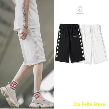 

Peaceminusone Shorts 2020 Men Women Summer Streetwear Peaceminusone Shorts Black/White side Daisy Logo Breechcloth High Quality