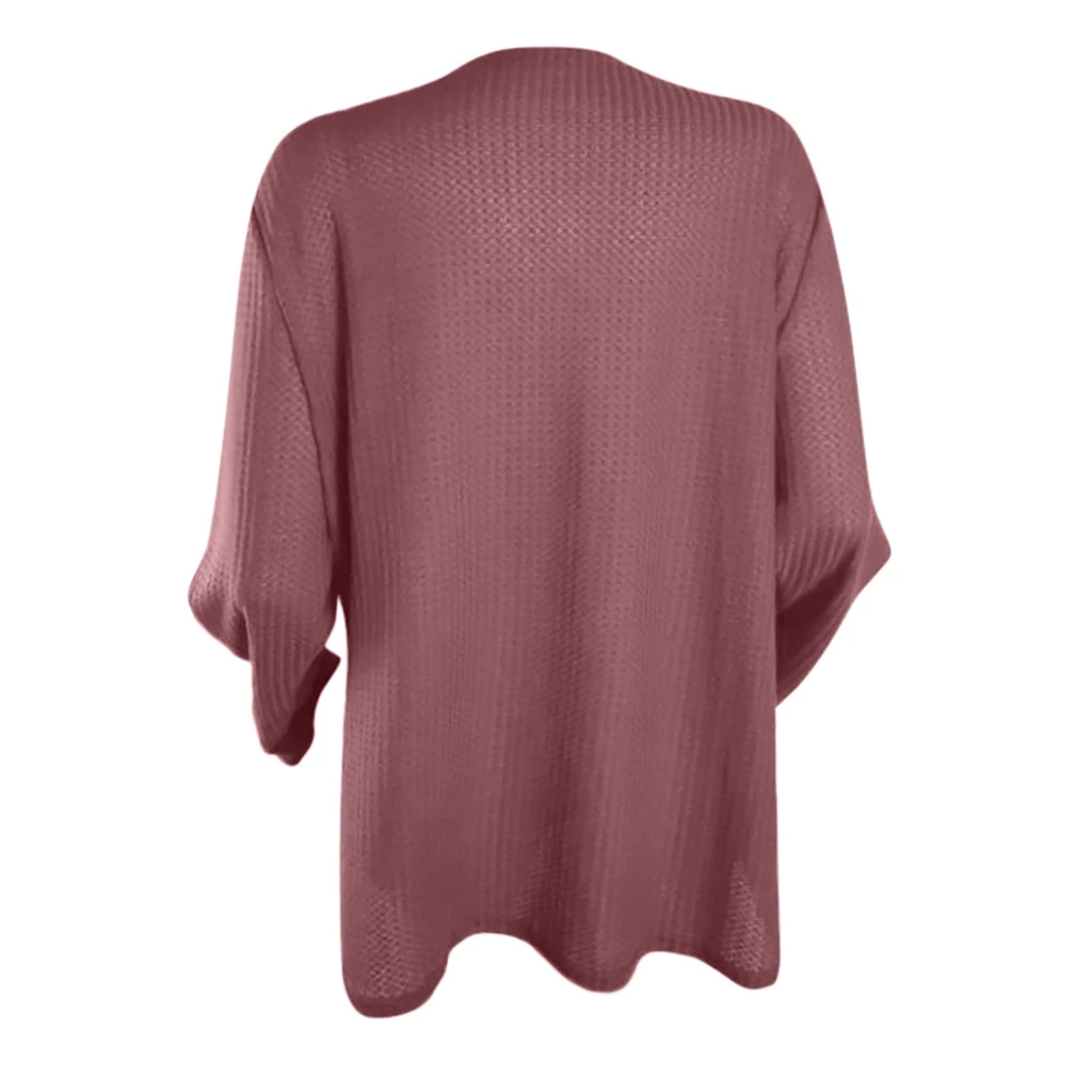 JAYCOSIN Chiffon Blouse Womens Casual Long Sleeve Autumn Knot Waffle Knit Tunic Blouse Cute Shirts Tops Winner Girl Lady 729