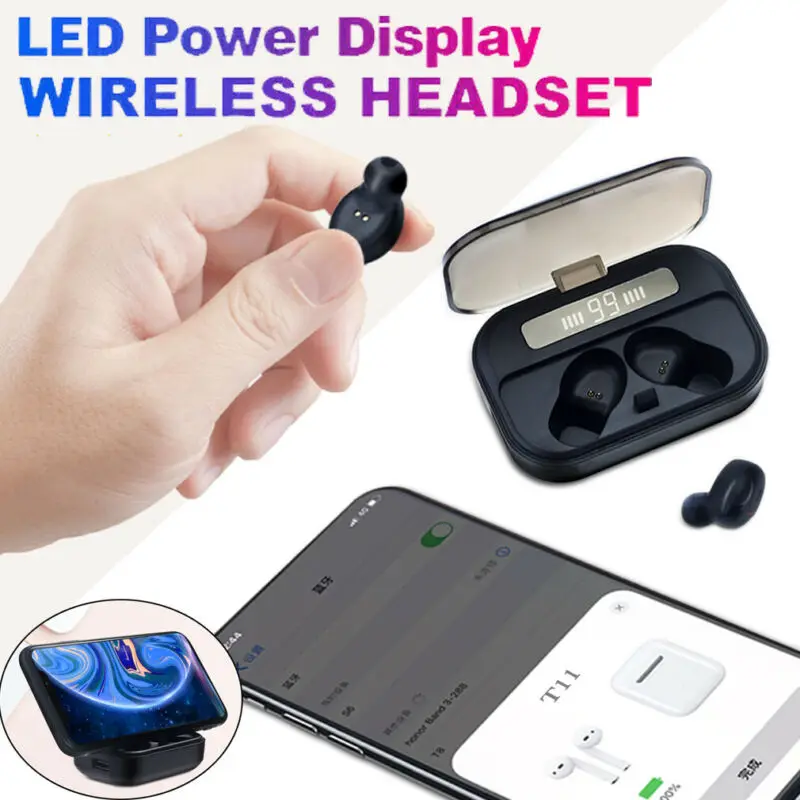 T11 TWS Bluetooth Earphone5 0 Wireless Headset Headphone Stereo In Ear Earbuds