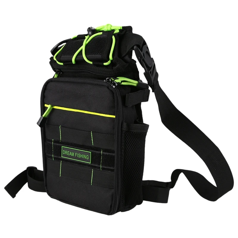 ABLB-Dream Fishing Multifunction Fishing Bag Outdoor 1200D Nylon Large Capacity Waist Bag