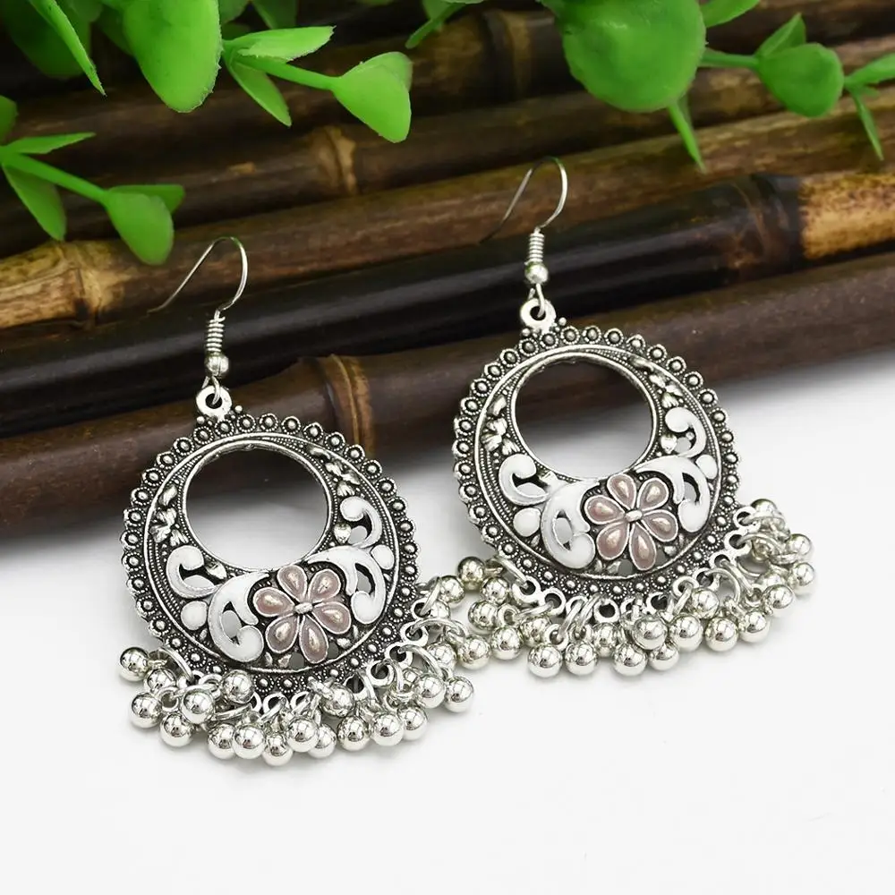 Женские винтажные этнические серьги-подвески Boho многоцветные висячие серьги в