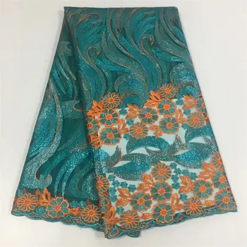 

Sequins Lace Fabric For Wedding Dress 2019 Quality Embroidered Floral African Lace Fabric 5Yards French Lace Fabric