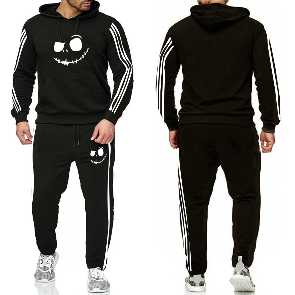 

2020 New Men Hoodies Sweatshirts Sets Autumn Plus Fleece Fashion smile Sportswear Mens Hoodie Letter Print Costume S-3XL