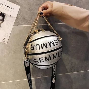 

Vogue of new fund of 2020 portable basketball bag stitching joker character of circular female package single shoulder bag