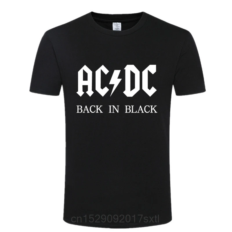 Новинка, Camisetas AC/band rock, Мужская футболка с графическим принтом acdc, Повседневная футболка с круглым вырезом, хип-хоп, короткий рукав, хлопковый топ - Цвет: black