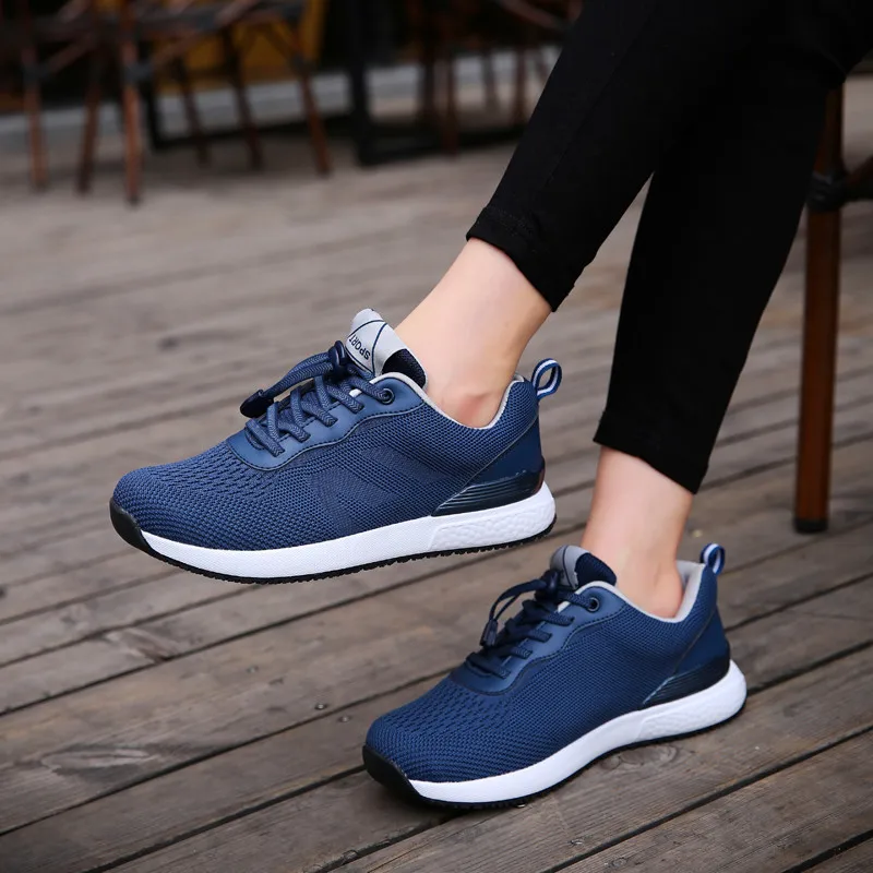 

2019 Autumn New High-elastic Flyknit Middle-aged Old Man Shoes Thicken Warm Comfortable Soft Non-slip Women's Vulcanize Shoes