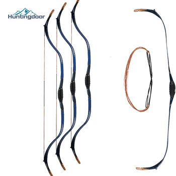 

Huntingdoor Recurve Bow 25lbs-40lbs Traditional Curved Long Bow Epoxy Sheet and Beech Lacquer/Leather Craft for Adult Hunting