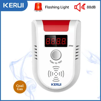 KERUI LPG 가스 감지기 알람, 무선 디지털 LED 디스플레이, 자연 누출 가연성 가스 감지기, 가정용 경보 시스템용, GD13