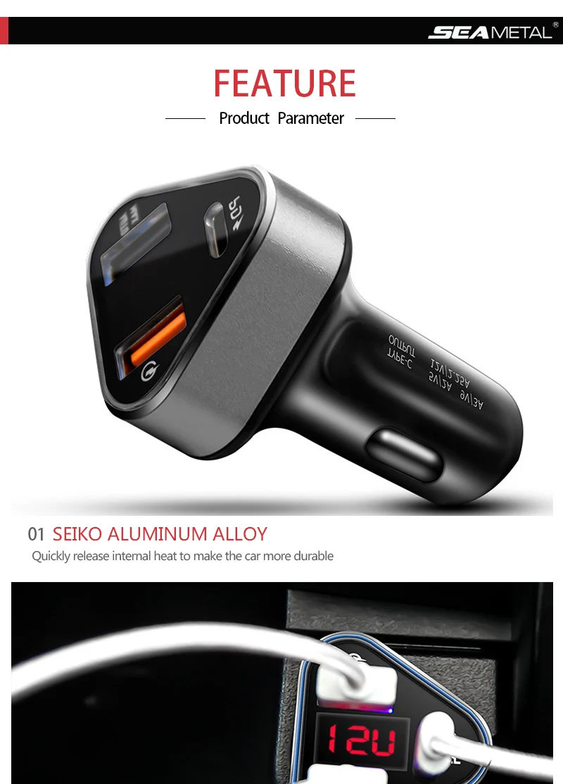 Двойной USB адаптер для автомобильного прикуривателя 12V type-C Автомобильная розетка Быстрая зарядка сплиттер костюм для смартфонов/планшетов/КПК/MP3/MP4/psp