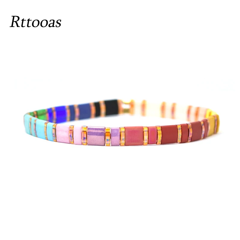 Rttooas радужные бусины браслеты MIYUKI браслет Pulseira Mujer 2020 Женские Ювелирные изделия